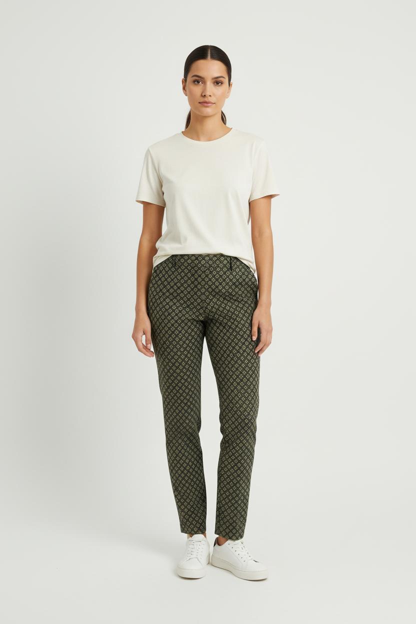 Pantalon Cigarette Vert et Noir - Taille S/36 de la marque Ines de la Fressange Paris | PARAD76077 - Vendu par Paradigme - Image 1