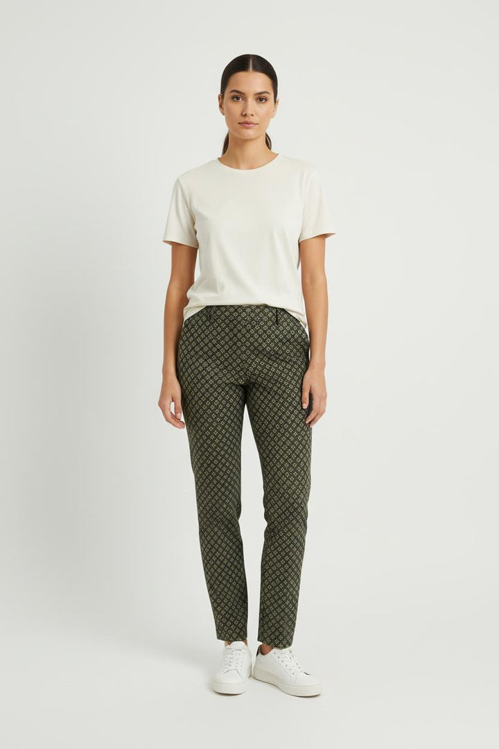 Pantalon Cigarette Vert et Noir - Taille S/36 de la marque Ines de la Fressange Paris | PARAD76077 - Vendu par Paradigme - Image 1