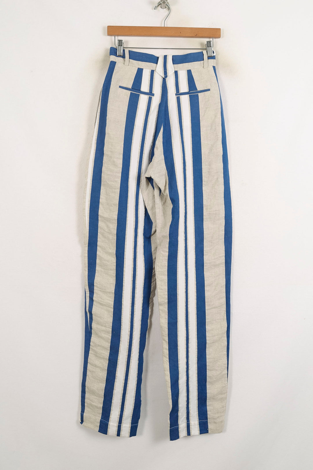 Pantalon Rayé Bleu Blanc et Beige - Taille S/36 de la marque Ines de la Fressange Paris | PARAD76080 - Vendu par Paradigme - Image 4