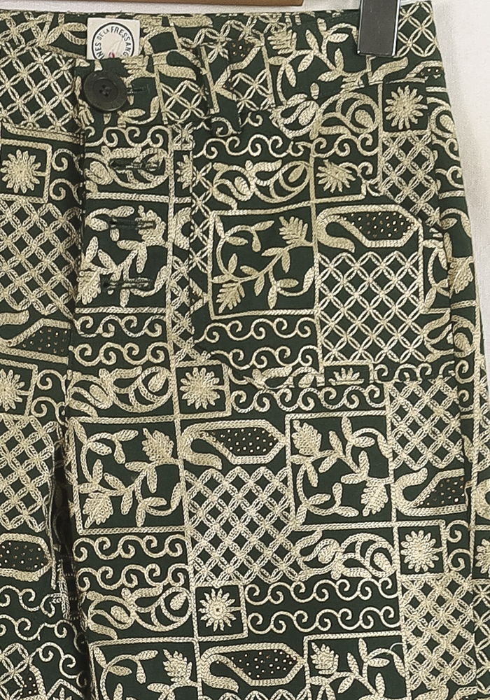 Pantalon Évasé Vert et Beige - Taille S/36 de la marque Ines de la Fressange Paris | PARAD76081 - Vendu par Paradigme - Image 3