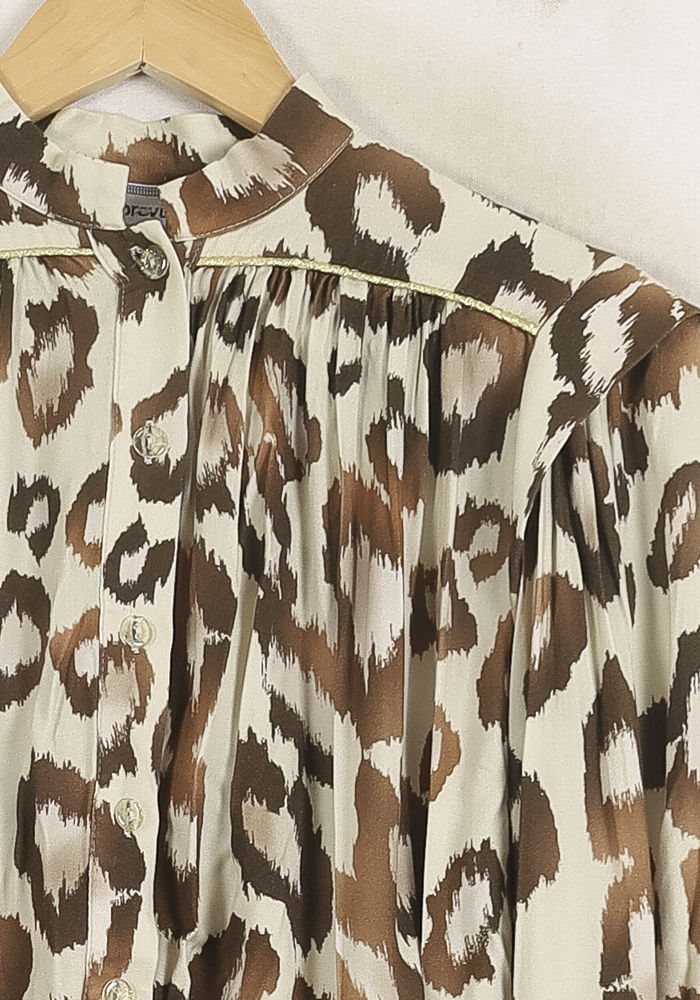 Blouse Léopard Beige et Marron - Taille XS/34 de la marque Imprevu | PARAD76088 - Vendu par Paradigme - Image 3
