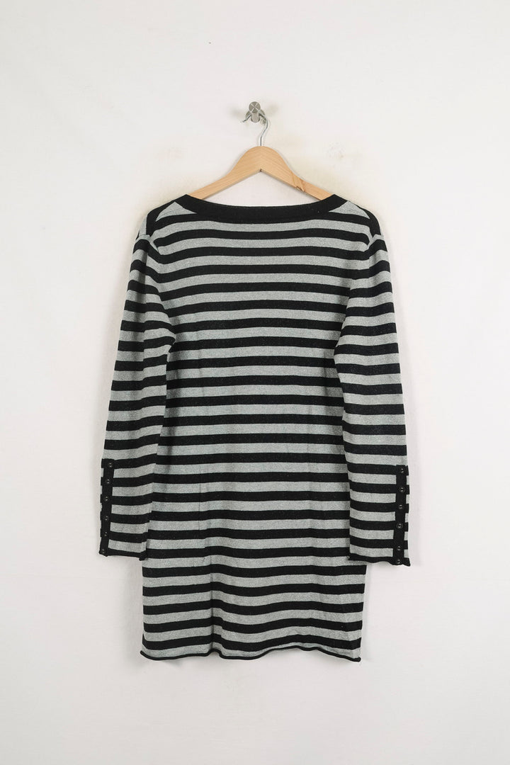 Pull Rayé Noir et Gris - Taille XL/42 de la marque Caroll | PARAD76094 - Vendu par Paradigme - Image 4