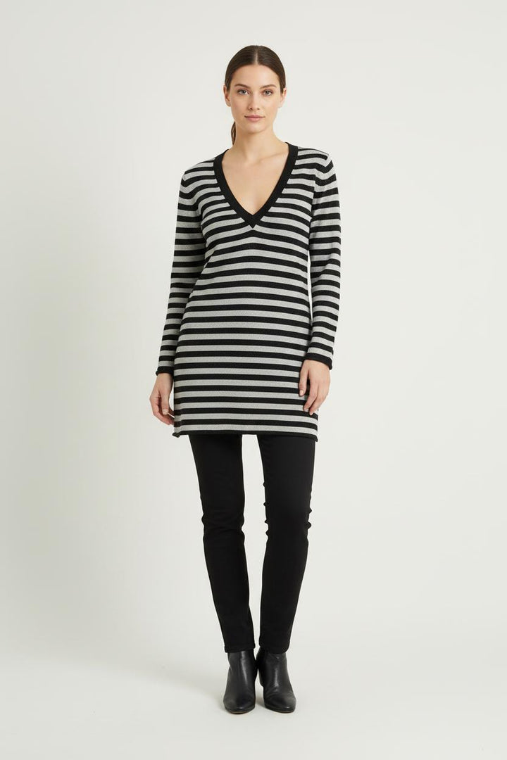 Pull Rayé Noir et Gris - Taille XL/42 de la marque Caroll | PARAD76094 - Vendu par Paradigme - Image 1