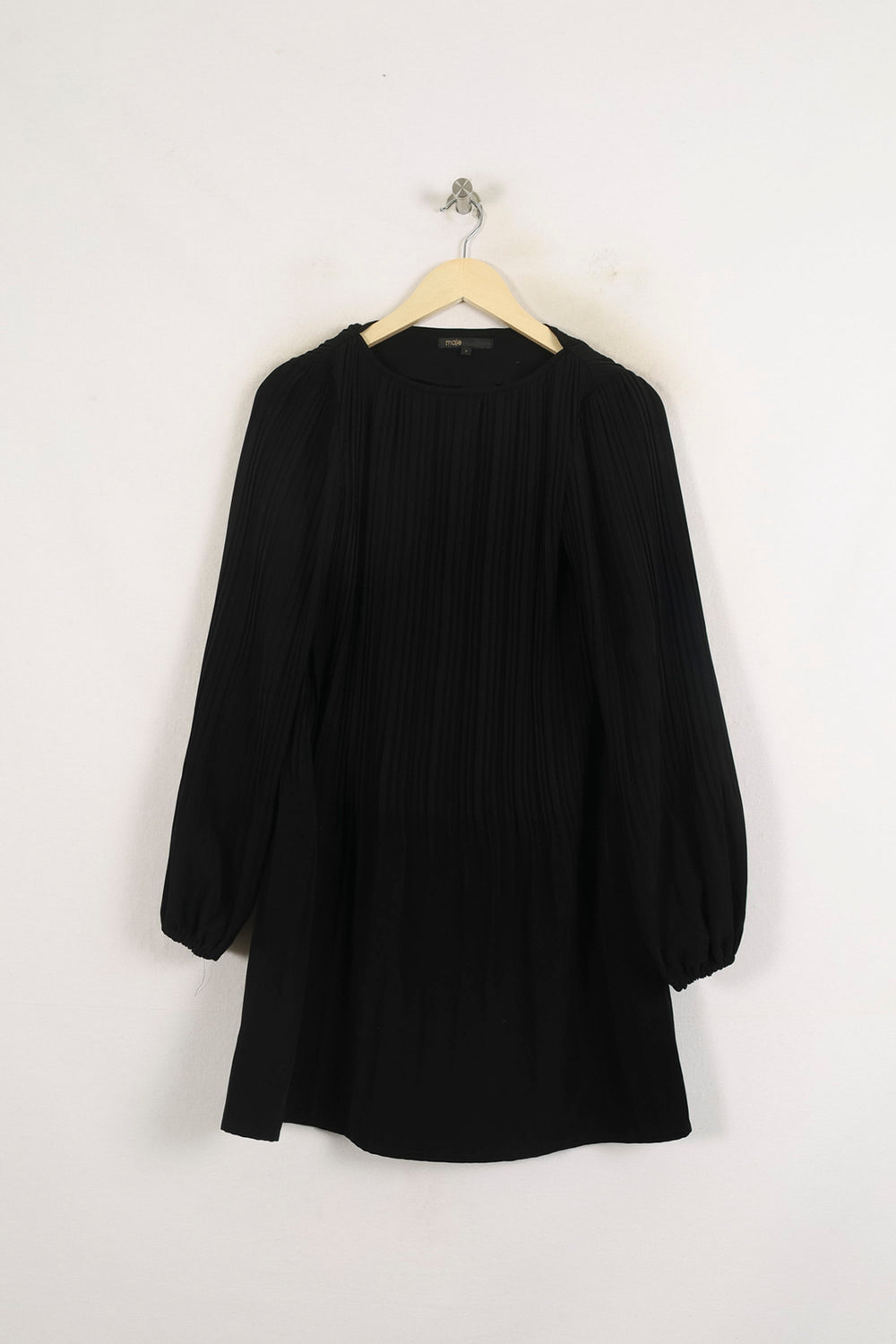 Robe Plissée Noire - Taille M/38 de la marque Maje | PARAD76106 - Vendu par Paradigme - Image 2