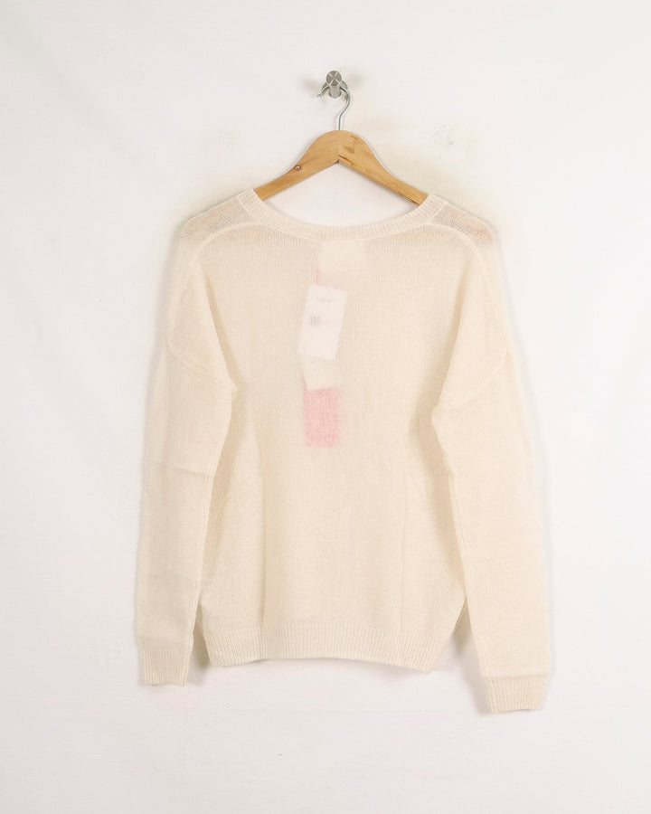 Pull Col V Blanc - Taille S/36