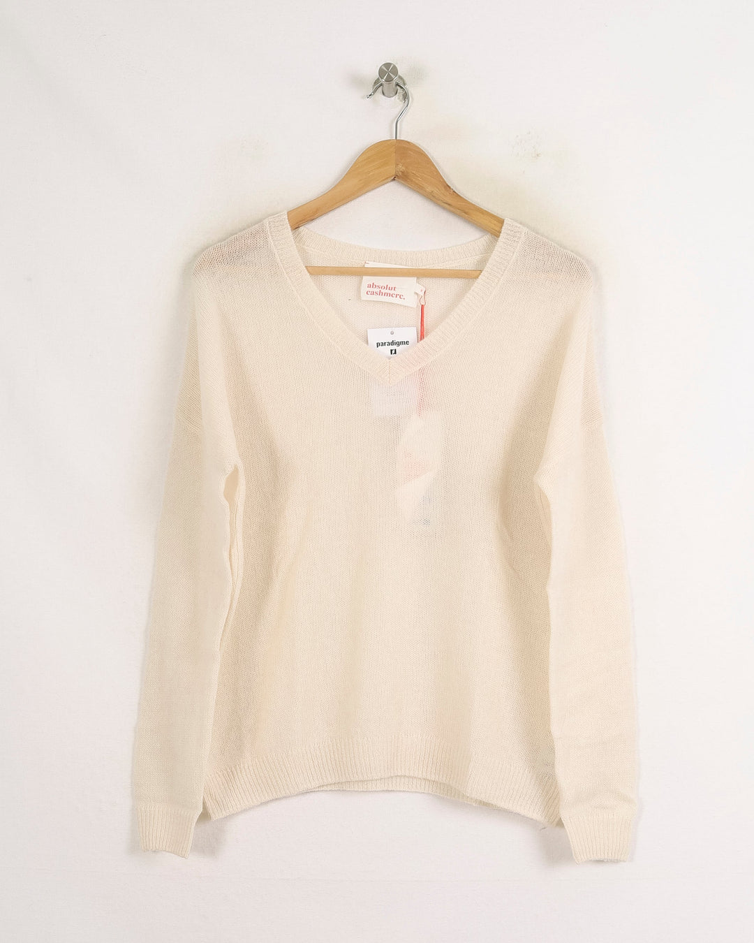 Pull Col V Blanc - Taille S/36