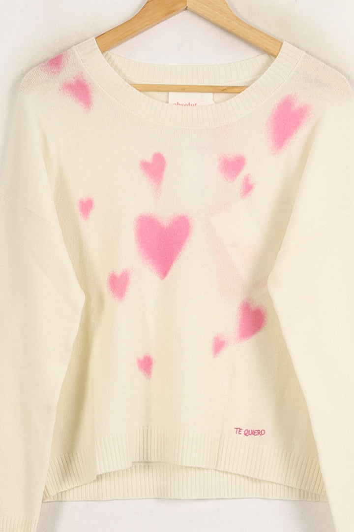 Pull Blanc et Rose - Taille S/36 de la marque Absolut Cashmere | PARAD76121 - Vendu par Paradigme - Image 2