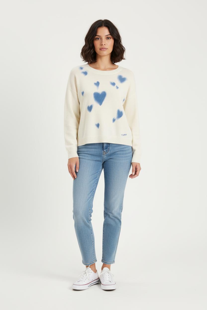 Pull Blanc et Bleu - Taille S/36 de la marque Absolut Cashmere | PARAD76122 - Vendu par Paradigme - Image 1