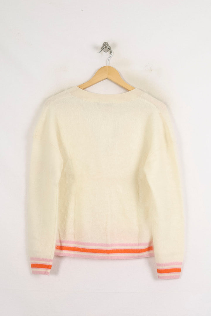 Cardigan Blanc et Orange - Taille S/36 de la marque Absolut Cashmere | PARAD76126 - Vendu par Paradigme - Image 4