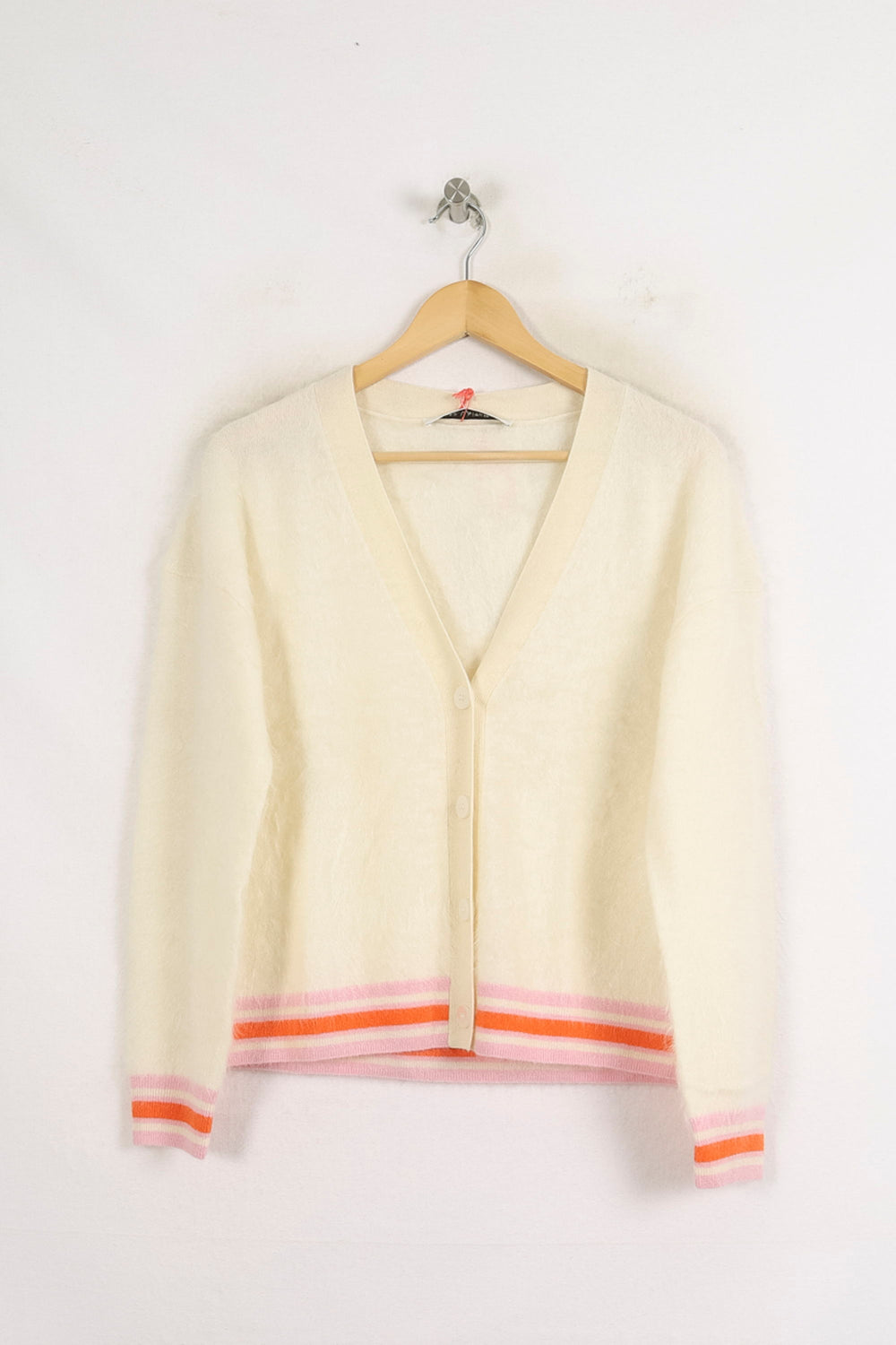 Cardigan Blanc et Orange - Taille S/36 de la marque Absolut Cashmere | PARAD76126 - Vendu par Paradigme - Image 2