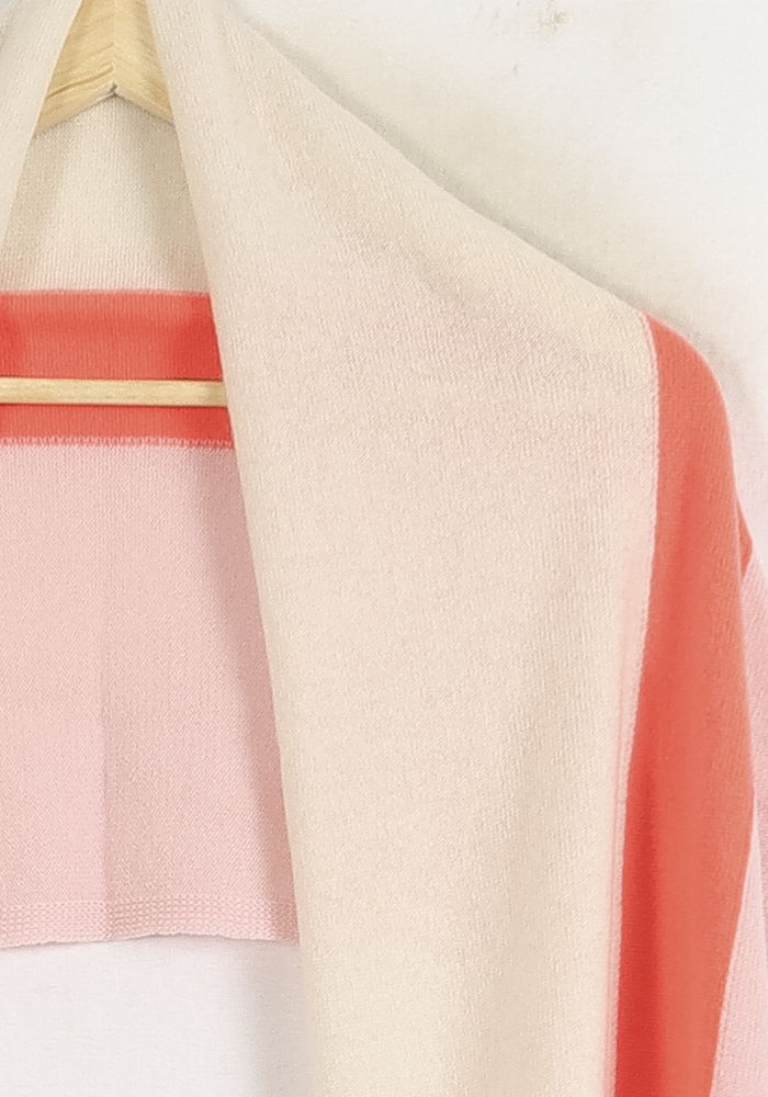 Poncho Écru Rose et Corail - Taille T.U. de la marque Absolut Cashmere | PARAD76128 - Vendu par Paradigme - Image 3