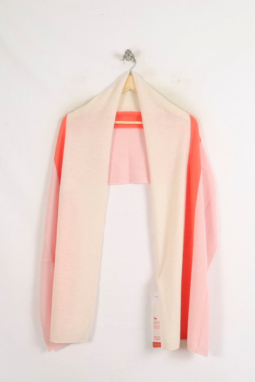 Poncho Écru Rose et Corail - Taille T.U. de la marque Absolut Cashmere | PARAD76128 - Vendu par Paradigme - Image 2