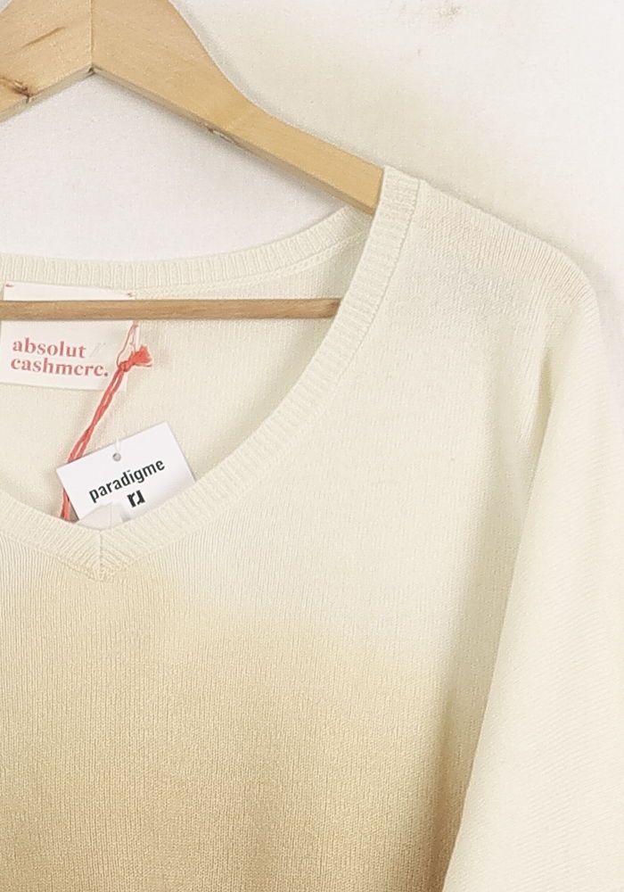 Pull Beige et Blanc - Taille S/36 de la marque Absolut Cashmere | PARAD76133 - Vendu par Paradigme - Image 3
