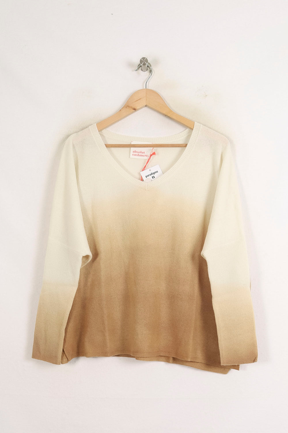 Pull Beige et Blanc - Taille S/36 de la marque Absolut Cashmere | PARAD76133 - Vendu par Paradigme - Image 2
