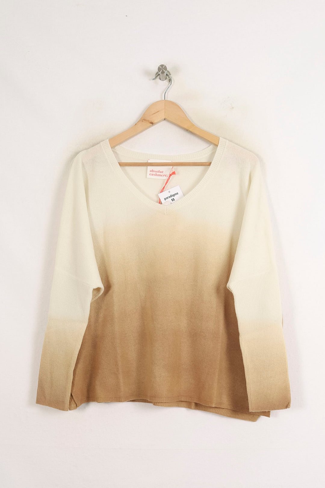 Pull Beige et Blanc - Taille S/36 de la marque Absolut Cashmere | PARAD76133 - Vendu par Paradigme - Image 2