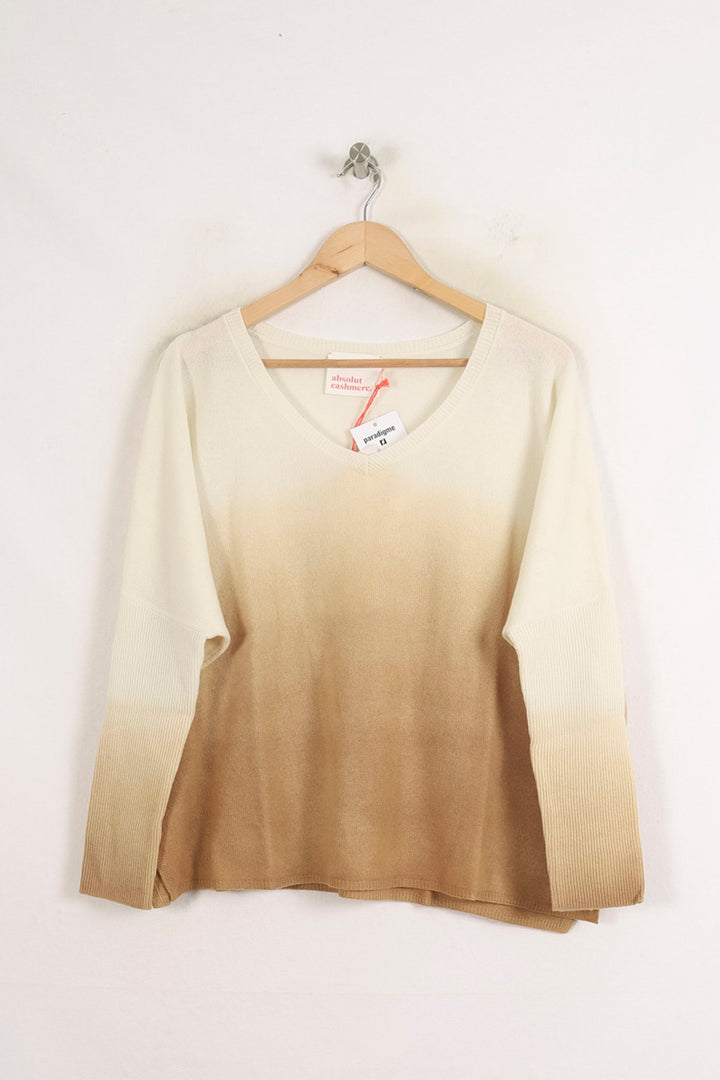 Pull Beige et Blanc - Taille S/36 de la marque Absolut Cashmere | PARAD76133 - Vendu par Paradigme - Image 2