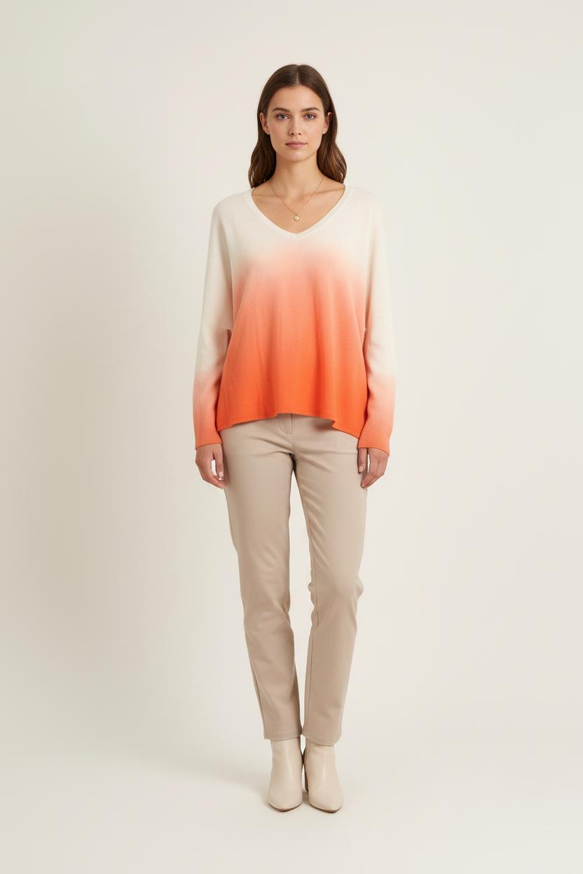 Pull Orange et Blanc - Taille S/36 de la marque Absolut Cashmere | PARAD76136 - Vendu par Paradigme - Image 1