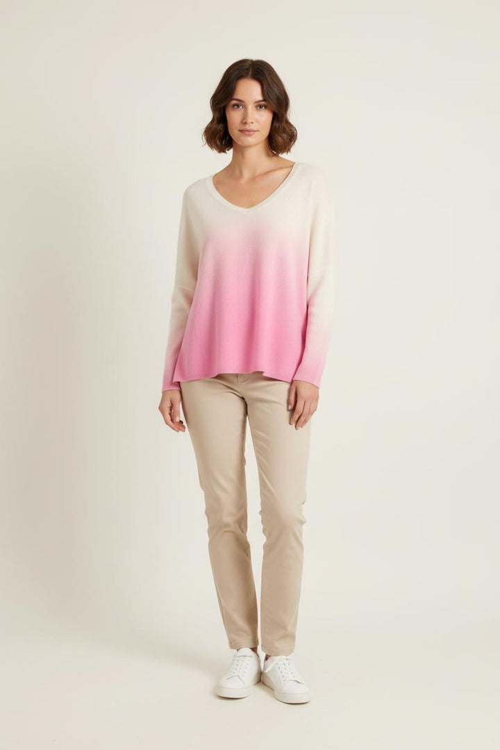 Pull Rose et Blanc - Taille S/36 de la marque Absolut Cashmere | PARAD76137 - Vendu par Paradigme - Image 1