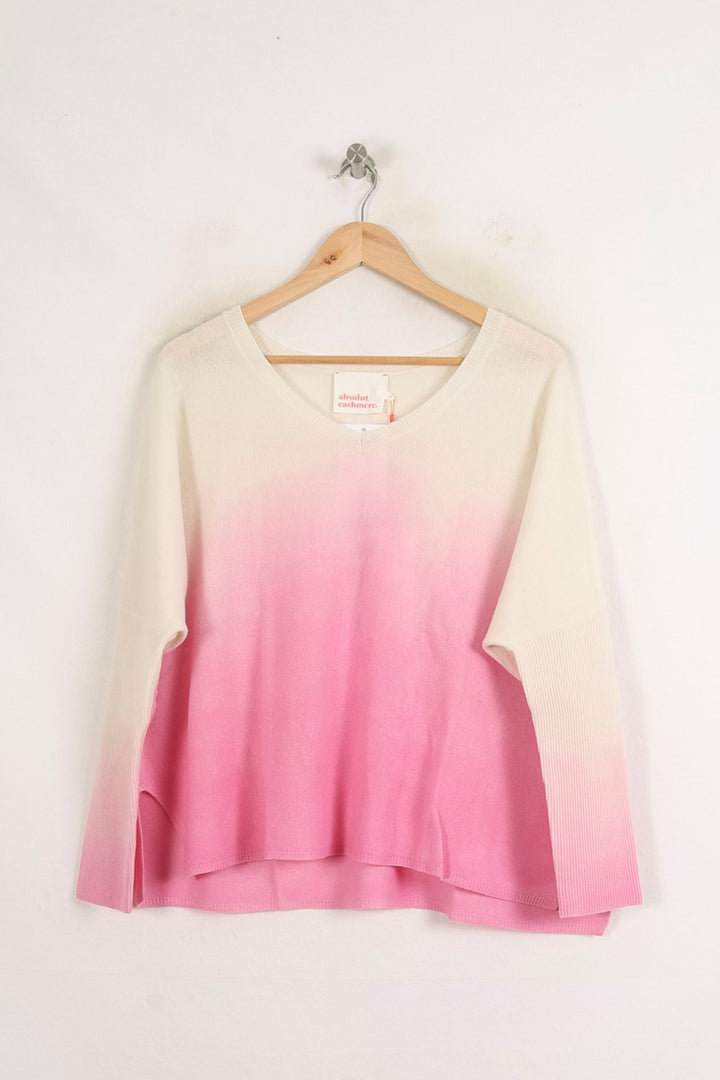 Pull Rose et Blanc - Taille S/36 de la marque Absolut Cashmere | PARAD76137 - Vendu par Paradigme - Image 2