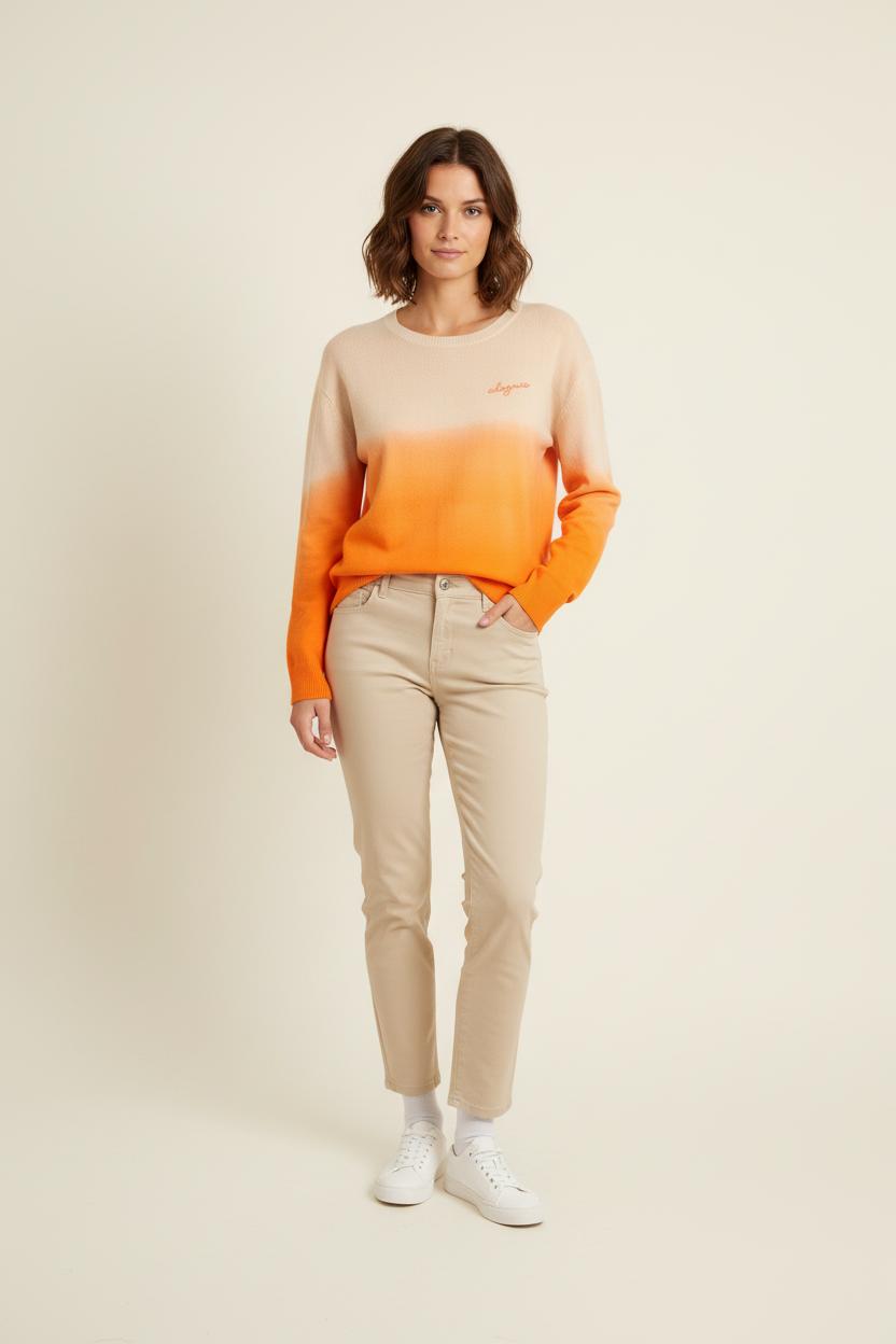 Pull Orange et Beige - Taille S/36 de la marque Absolut Cashmere | PARAD76138 - Vendu par Paradigme - Image 1
