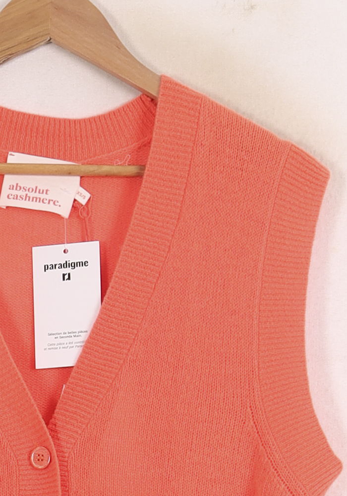 Gilet Sans Manches Orange - Taille S/36 de la marque Absolut Cashmere | PARAD76141 - Vendu par Paradigme - Image 3