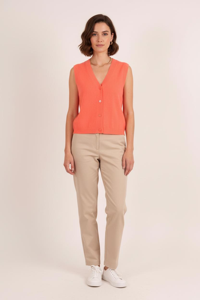 Gilet Sans Manches Orange - Taille S/36 de la marque Absolut Cashmere | PARAD76141 - Vendu par Paradigme - Image 1