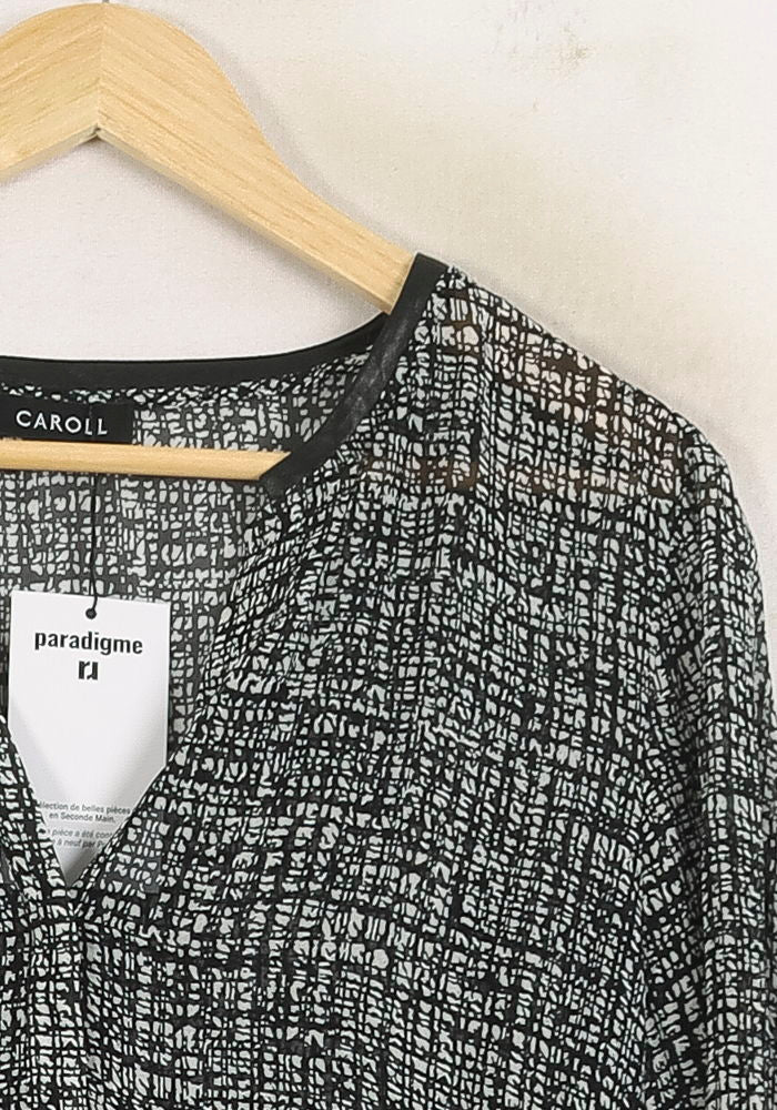 Blouse Noire et Blanche - Taille XXL/44 de la marque Caroll | PARAD76147 - Vendu par Paradigme - Image 3