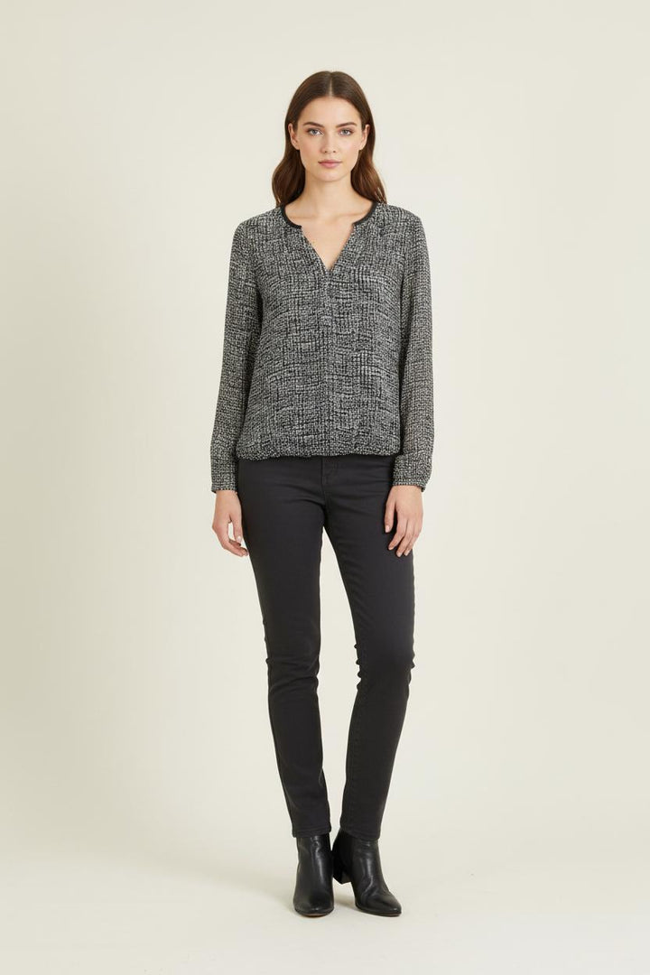 Blouse Noire et Blanche - Taille XXL/44 de la marque Caroll | PARAD76147 - Vendu par Paradigme - Image 1