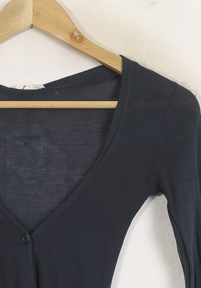 Cardigan Bleu - Taille XS/34 de la marque American Vintage | PARAD76190 - Vendu par Paradigme - Image 3
