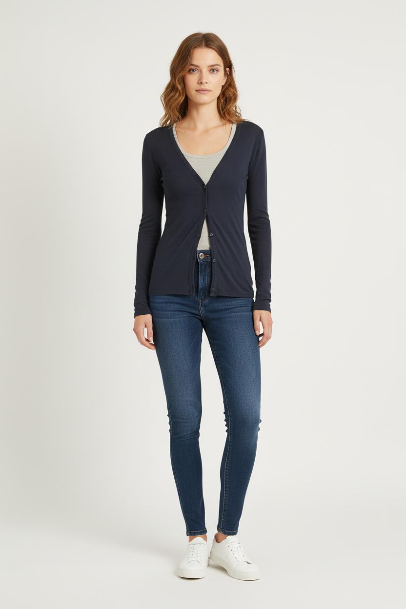 Cardigan Bleu - Taille XS/34 de la marque American Vintage | PARAD76190 - Vendu par Paradigme - Image 1