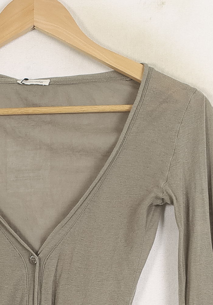 Cardigan Beige - Taille XS/34 de la marque American Vintage | PARAD76191 - Vendu par Paradigme - Image 3