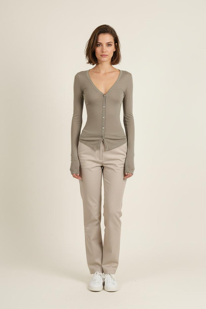 Cardigan Beige - Taille XS/34 de la marque American Vintage | PARAD76191 - Vendu par Paradigme - Image 1