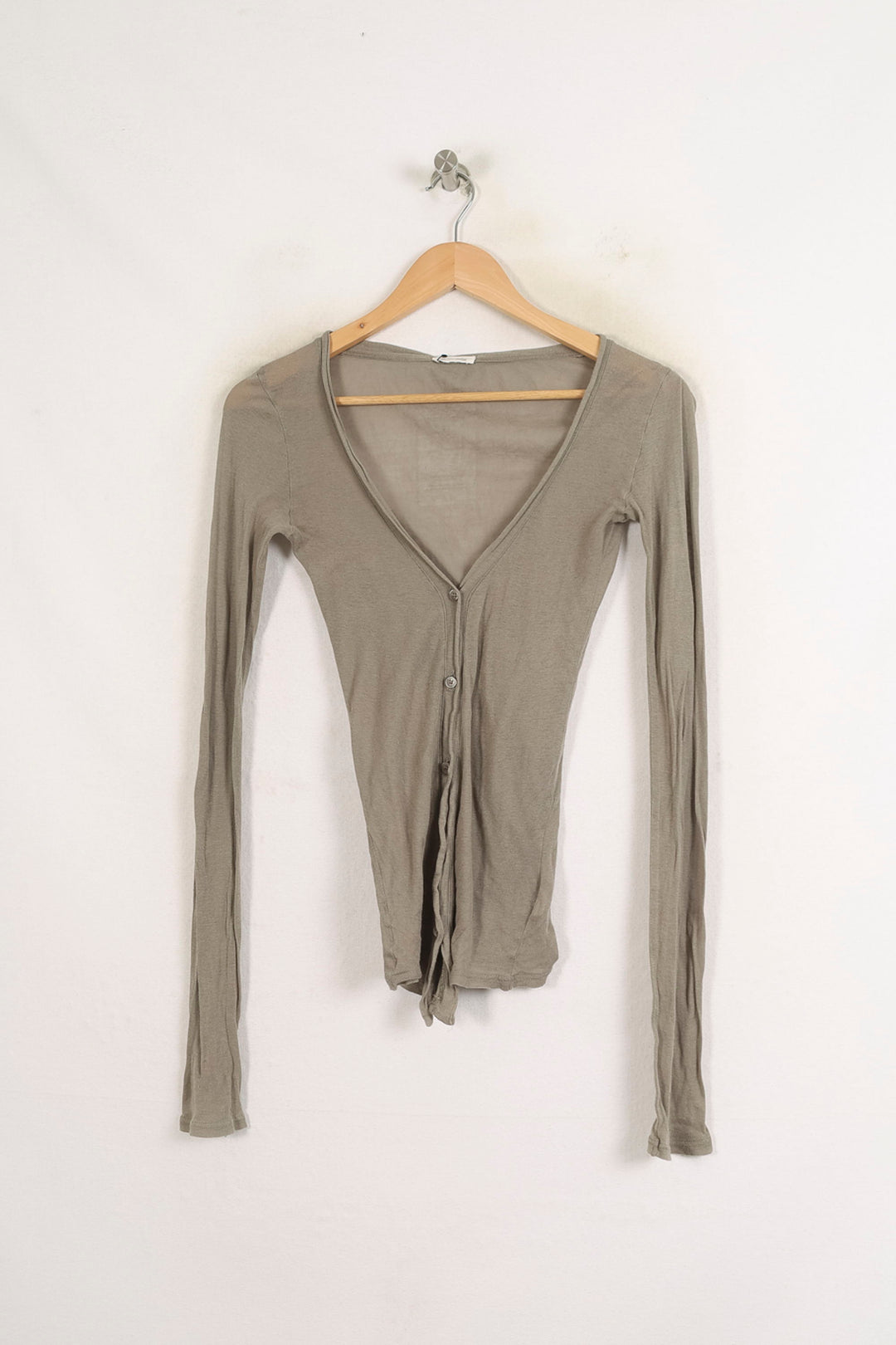 Cardigan Beige - Taille XS/34 de la marque American Vintage | PARAD76191 - Vendu par Paradigme - Image 2