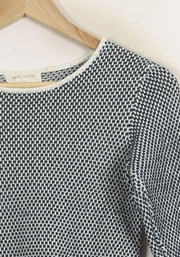 Robe Maille Bleue et Blanche - Taille XS/34 de la marque Marie Sixtine | PARAD76199 - Vendu par Paradigme - Image 3