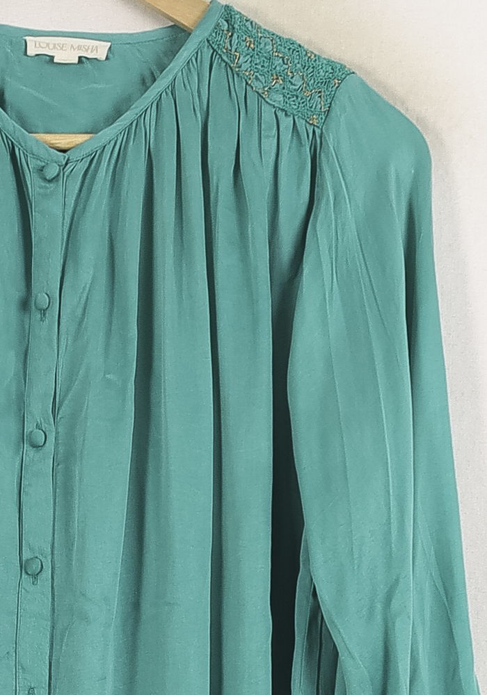 Robe Chemise Verte - Taille XS/34 de la marque Louise Misha | PARAD76209 - Vendu par Paradigme - Image 3