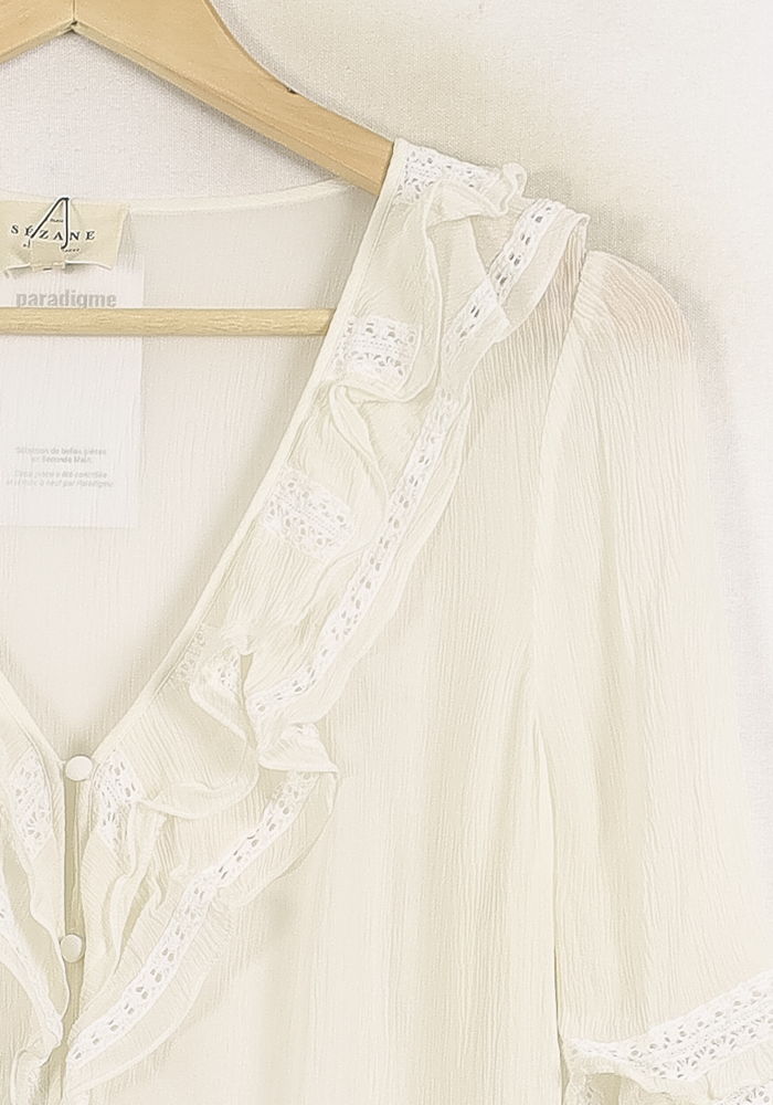 Blouse Blanche - Taille M/38 de la marque Sézane | PARAD76212 - Vendu par Paradigme - Image 3