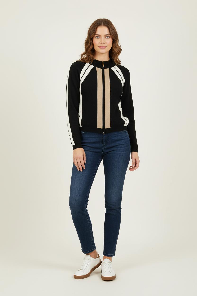 Cardigan Noir et Beige - Taille S/36 de la marque Moncler | PARAD76230 - Vendu par Paradigme - Image 1
