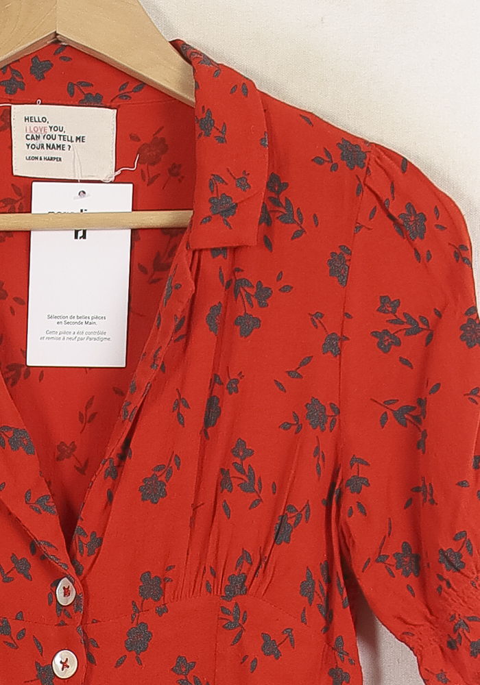 Blouse Rouge - Taille S/36 de la marque Léon & Harper | PARAD76233 - Vendu par Paradigme - Image 3