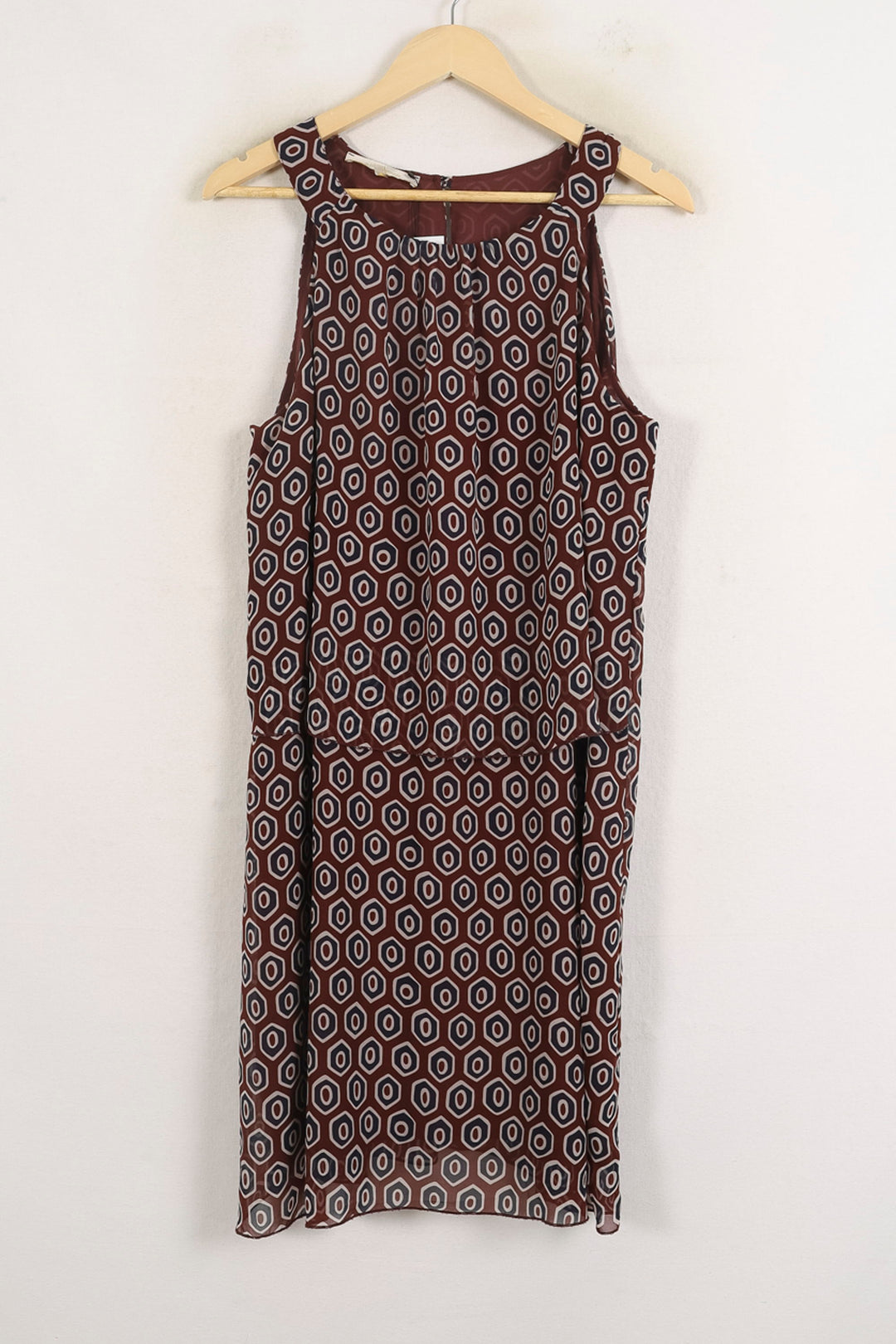 Robe Droite Bordeaux et Blanc - Taille XXXL/46 de la marque La Fée Maraboutée | PARAD76263 - Vendu par Paradigme - Image 2