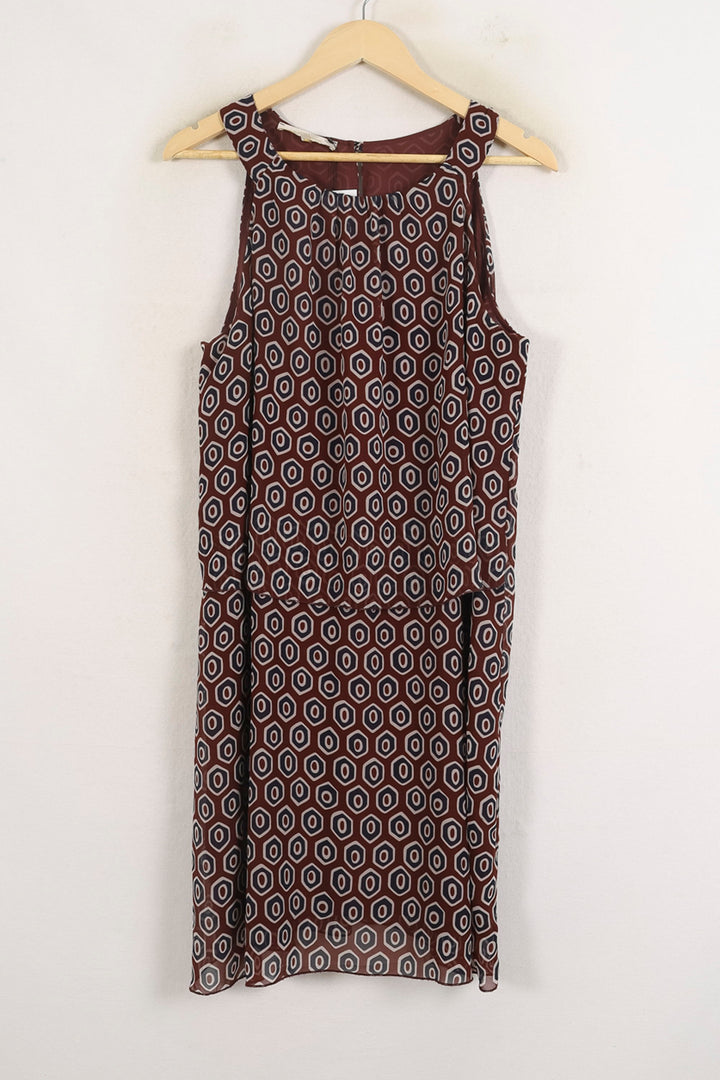 Robe Droite Bordeaux et Blanc - Taille XXXL/46 de la marque La Fée Maraboutée | PARAD76263 - Vendu par Paradigme - Image 2