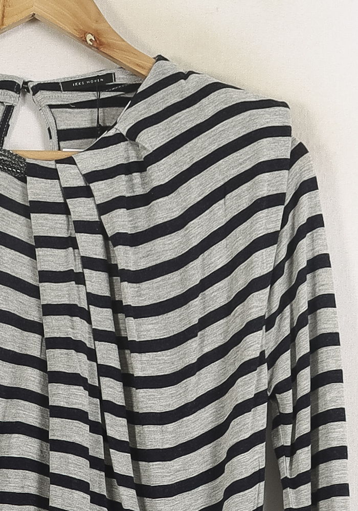Pull Rayé Gris et Noir - Taille XL/42 de la marque IKKS | PARAD76265 - Vendu par Paradigme - Image 3