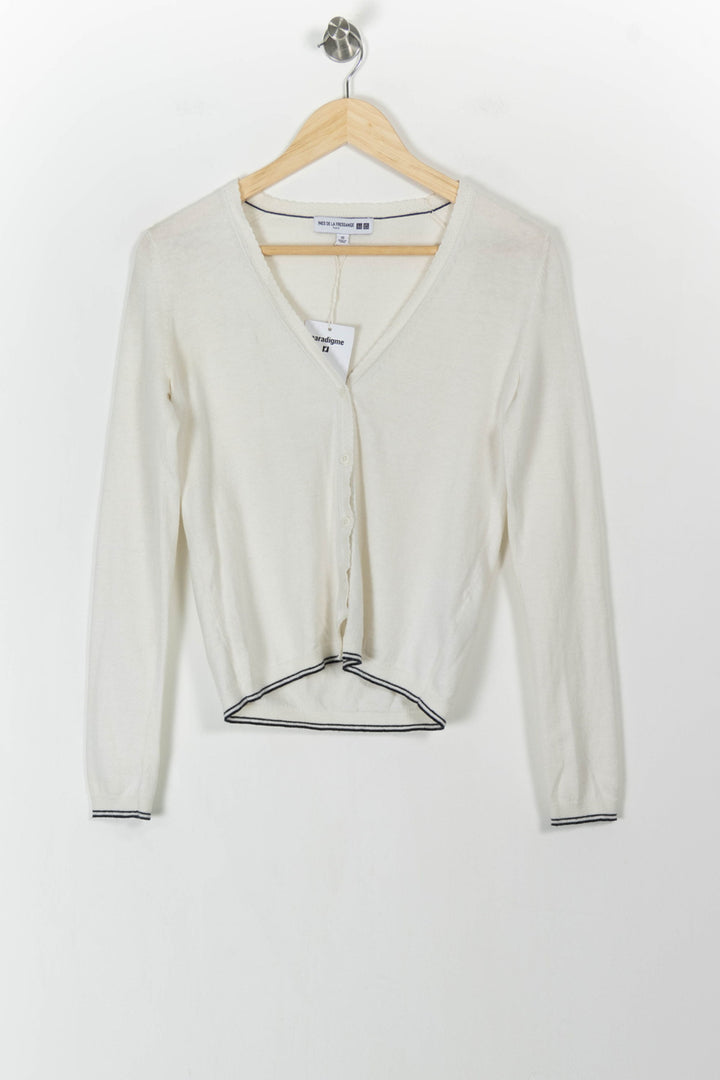 Cardigan Blanc et Noir - Taille XS/34 de la marque Ines de la Fressange Paris | PARAD76267 - Vendu par Paradigme - Image 2