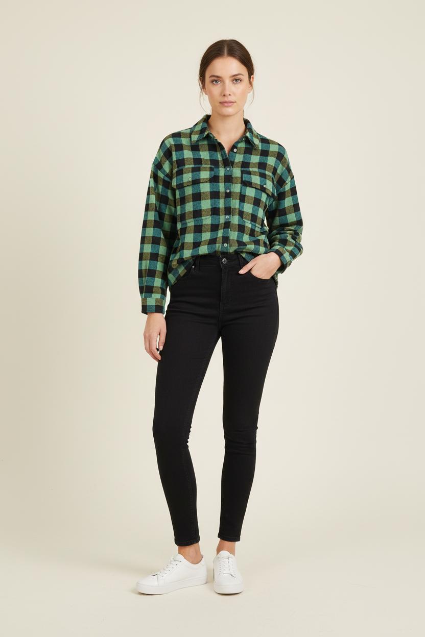 Chemise Verte et Noire - Taille S/36 de la marque Imprevu | PARAD76296 - Vendu par Paradigme - Image 1