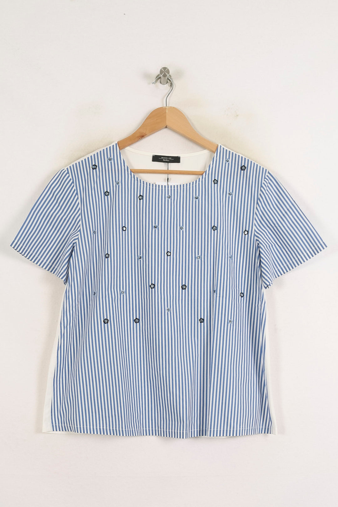 Tee-shirt Bleu et Blanc - Taille S/36 de la marque Max Mara | PARAD76302 - Vendu par Paradigme - Image 2