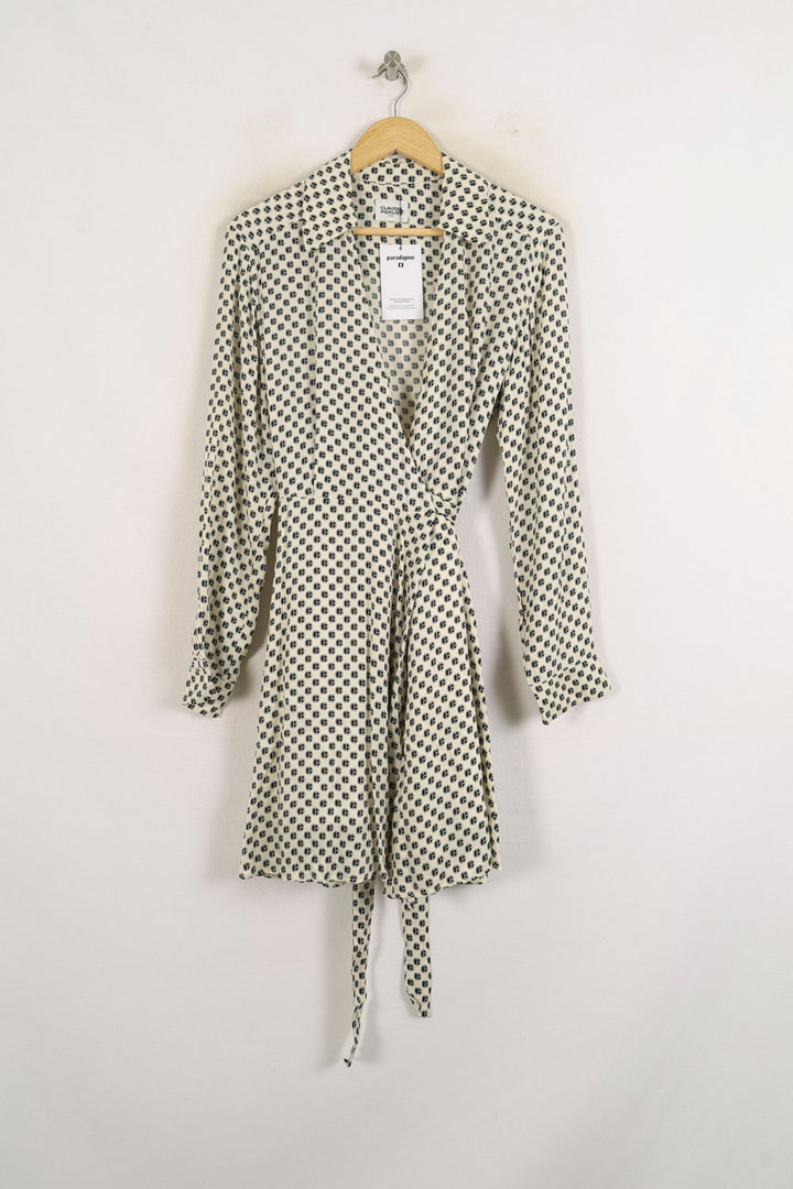 Robe Portefeuille Blanche et Noire - Taille S/36 de la marque Claudie Pierlot | PARAD76305 - Vendu par Paradigme - Image 2