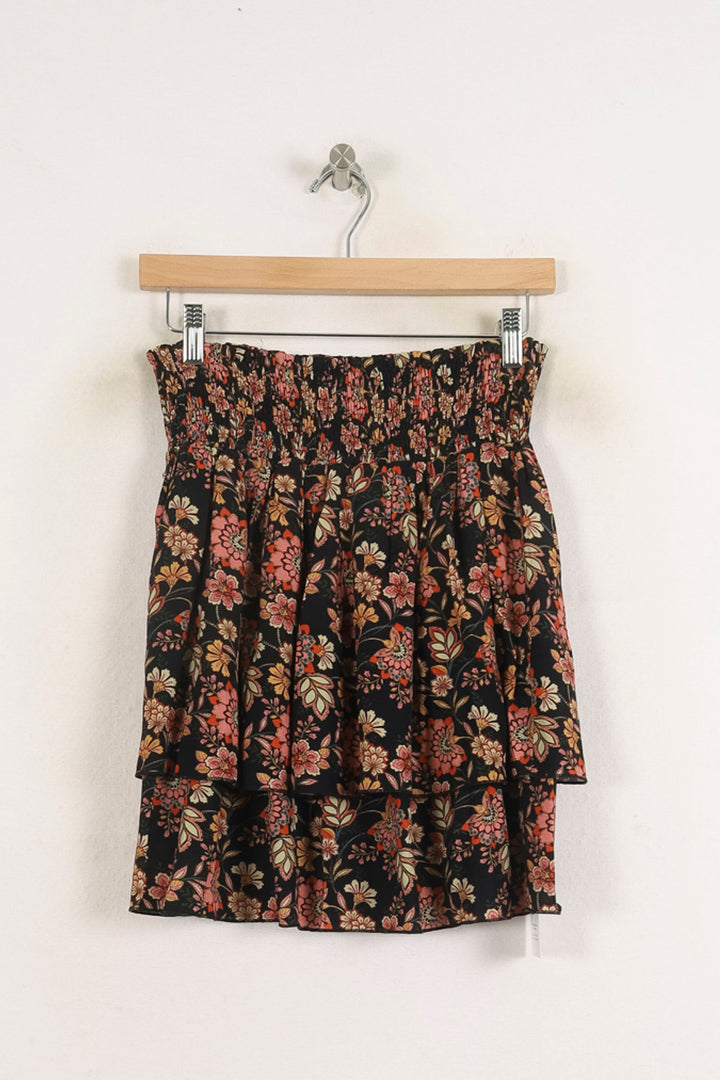 Jupe Volantée Noire et Fleurie - Taille XS/34 de la marque Imprevu | PARAD76306 - Vendu par Paradigme - Image 2