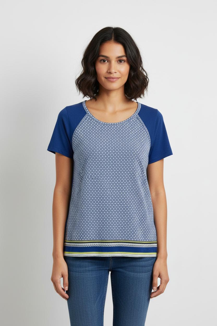 Tee-shirt Bleu et Blanc - Taille L/40 de la marque Comptoir des Cotonniers | PARAD76320 - Vendu par Paradigme - Image 1