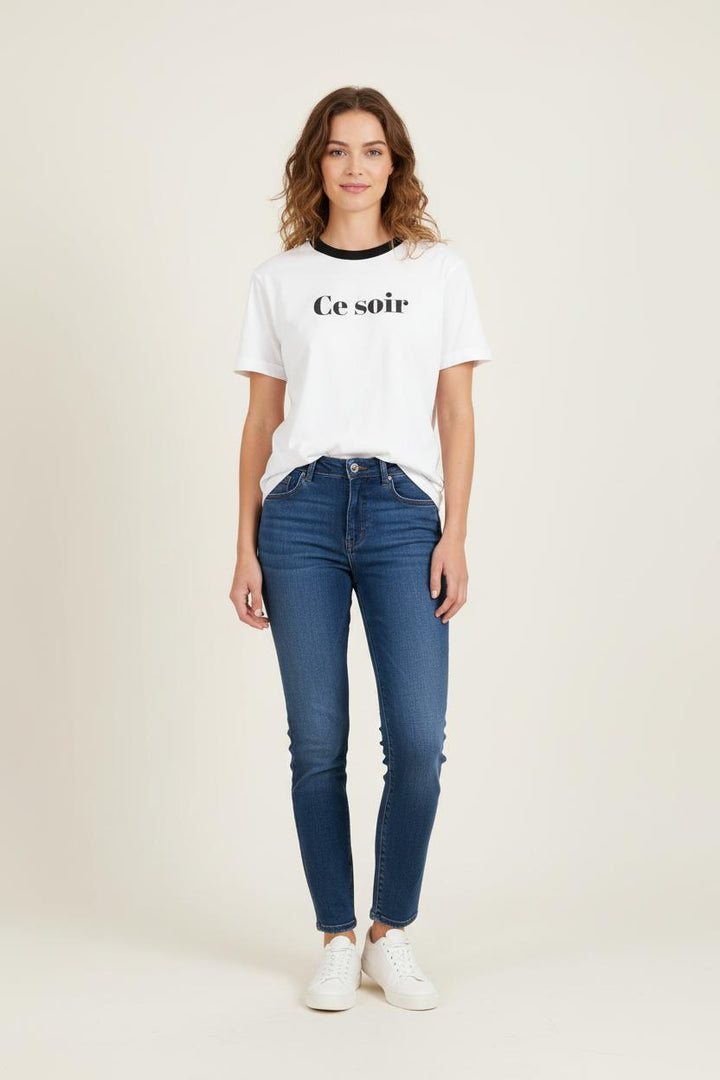 T-shirt Blanc et Noir - Taille M/38 de la marque Petite Mendigote | PARAD76325 - Vendu par Paradigme - Image 1