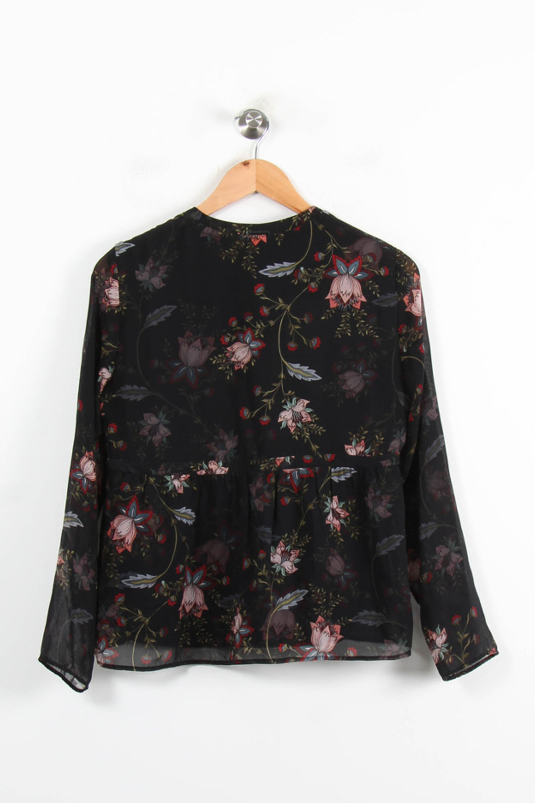 Blouse Fleurie Noire et Rose - Taille S/36 de la marque One Step | PARAD76345 - Vendu par Paradigme - Image 4