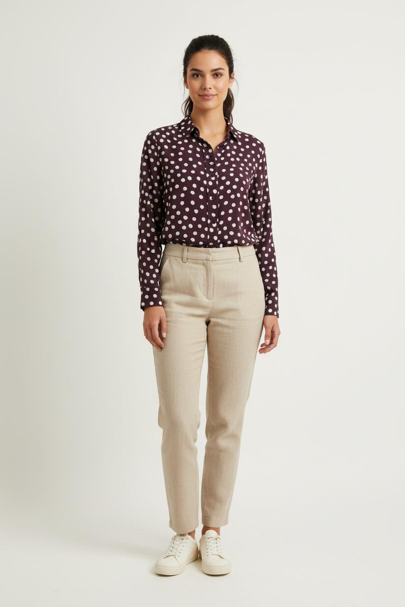 Chemise à Pois Violette et Blanche - Taille L/40 de la marque Comptoir des Cotonniers | PARAD76351 - Vendu par Paradigme - Image 1